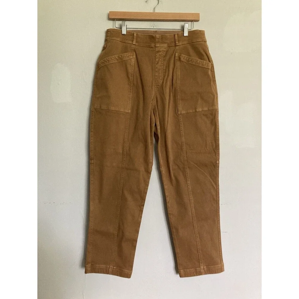 SPANX Utility Pull On Pants XL Cotton Blend Brown